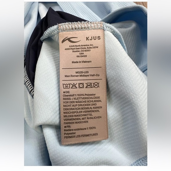 KJUS Men's Roman Mid Layer Half Zip Niagara Blue Size Medium  (EU 50) NWT - Picture 7 of 9